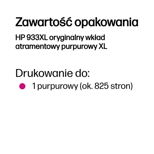 Oryginalny wkład tusz do drukarki HP 933XL (CN055AE) Purpurowy (MAGNETA)