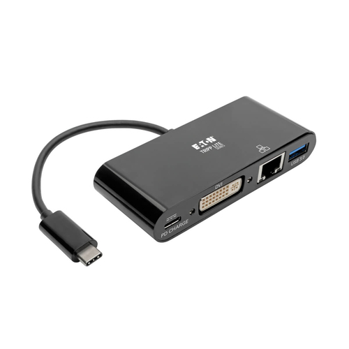 U444-06N-DGUB-C Adaptador Multipuerto Tripp Lite USB-C/Dvi/USB-A/GbE Carga PD Color Negro U444-06N-DGUB-C