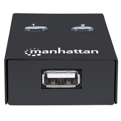 Manhattan Conmutador USB-A de uso compartido automático, 2x puertos USB-B, 480 Mbps (USB 2.0), control dual (autosensing o manual), Alimentado por USB (no requiere alimentación externa), incluye cable USB-A a USB-B de 1,5 m imagen 4