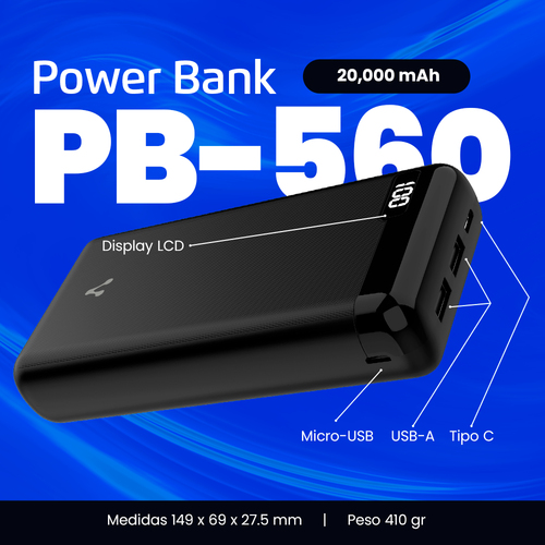 Power Bank VORAGO PB-560-BK