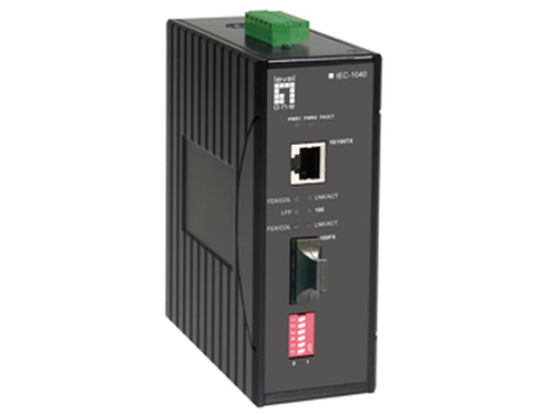 LevelOne 10/100 Industrial Media Converter, SC SM 40KM -40 ~ 75C