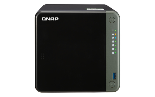 NAS QNAP TS-453D-4G-US PROCESADOR INTEL CELERON J4125 / MEMORIA RAM 4GB / 4 BAHIAS FRONTALES SATA 35 PULGADAS y 25 PULGADAS / 2 PUERTOS RJ45 25GbE / MONTAJE EN ESCRITORIO / APLICACIONES DE USO PERSONAL PARA COMPARTIR Y RESPALDAR DATOS EN LA NUBE - TS-453D-4G-US