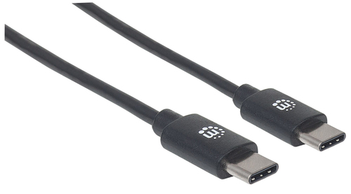Manhattan Cable USB-C a USB-C, 2 m, USB 2.0, 480 Mbps, carga rápida de 3 A, Hi-Speed USB, negro, garantía de por vida, equivalente a USB2CC2M imagen 2