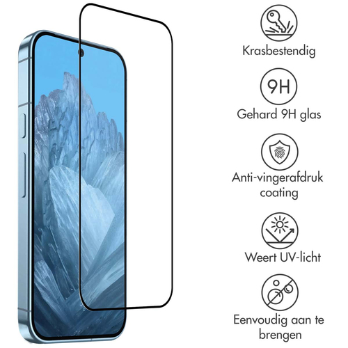 Accezz Gehard Glas Full Cover Screenprotector Google Pixel 9 / 9 Pro, afbeelding 2