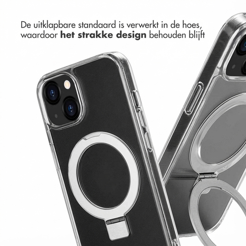 Accezz Ring Stand Backcover met MagSafe iPhone 13 - Transparant, afbeelding 5