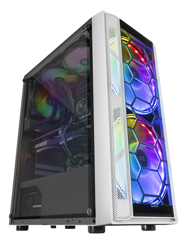 Mars Gaming MC500 ATX PC Case 2 XXL FRGB Fans Window and Grilles White – image 2