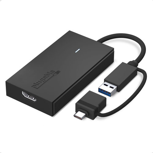 PLUGABLE USB C OR USB 3.0 TO HDMI ADAPTER, UNIVERSAL VIDEO GRAPHICS ADAPTER FOR