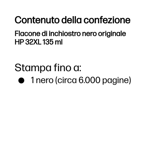 HP 32XL – Flacone di inchiostro nero originale