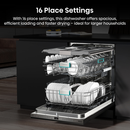 Hisense UV Clean HV693A60UVADUK Full-size Fully Integrated WiFi-enabled Dishwasher, White - image 6