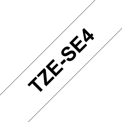 Original Brother P-Touch TZSE4 18mm Security Tape - Black on White - image 3