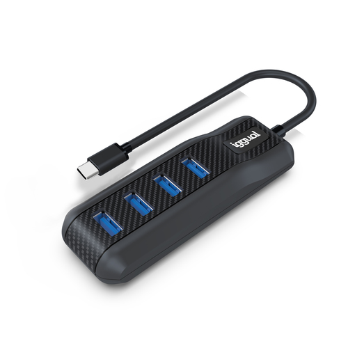 iggual IGG317914 interface hub USB 3.2 Gen 1 (3.1 Gen 1) Type-C 5000 Mbit/s Carbon, Grey