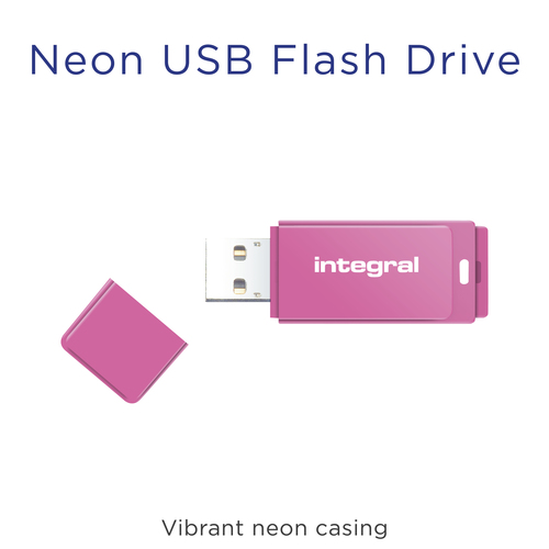 Integral 64GB USB2.0 DRIVE NEON PINK – image 3