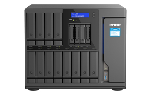 TS-1655-8G-US NAS QNAP TS-1655-8G/ 16 BAHIAS /12 SATA DE 35 4 SATA DE 25/OCHO NUCLEOS 28GHZ/8GB DDR4 HASTA 128GB/2 PTO 25 GBE/USB 32 X4/ HOTSWAP/ NO INCLUYE DISCOS/ ATOM C5125/ TORRE/ HASTA 240 TB TS-1655-8G-US