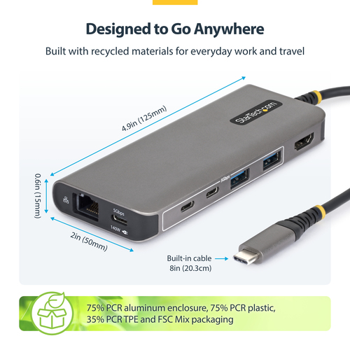 StarTech.com USB-C to HDMI Multiport Adapter with – image 7
