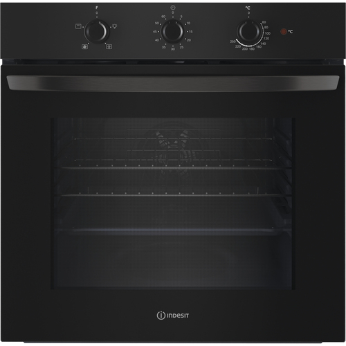 Indesit Click&Clean IO 233 B UK Built In Electric Single Oven - Black - A Rated, Black - image 1