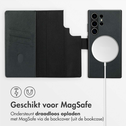 Accezz Leather Bookcase 2-in-1 met MagSafe Samsung Galaxy S24 Ultra - Onyx Black, afbeelding 2
