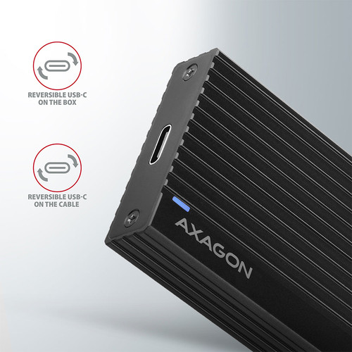 AXAGON EEM2-GTR USB-C 3.2 Gen2 - M.2 NVMe SSD THIN RIB 42-80mm box *USBCM *USBCF *M.2, afbeelding 5