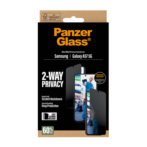 PanzerGlass Privacy Screen Protector Samsung Galaxy A57  Ultra-Wide Fit w EasyAligner – Foto 4 von 8