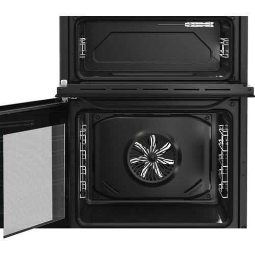 Hotpoint HDE6VDB1 60cm Double Oven Electric Cooker in Black Ceramic Ho - image 2