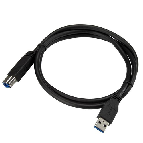 StarTech.com 1m 3 ft Certified SuperSpeed USB 3.0 A to B Cable Cord - USB 3 Cable - 1x USB 3.0 A (M), 1x USB 3.0 B (M) - 1 meter, Black (USB3CAB1M) USB-kabel 1m Sort – billede 4