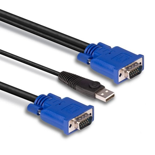 Lindy 32186 toetsenbord-video-muis (kvm) kabel Zwart, Blauw 2 m, afbeelding 3