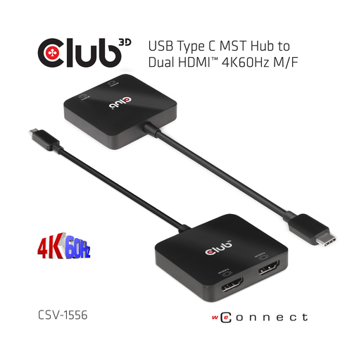 CLUB3D USB Type C MST Hub to Dual HDMI 4K60Hz M/F – image 7
