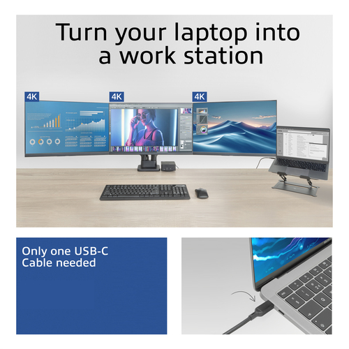 ACT Usb C Triple 4K DisplayLink Docking Station