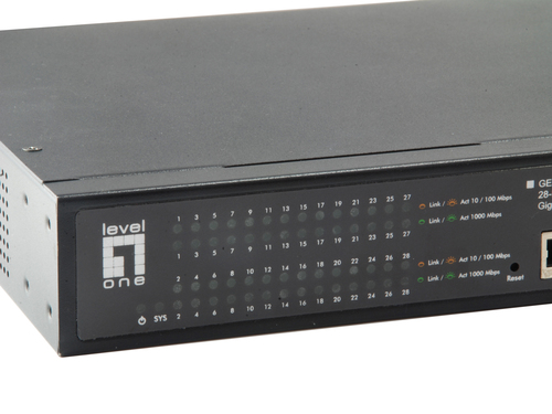 LevelOne 28-Port Web Smart Gigabit Switch, 4 x Gigabit SFP/RJ45 Combo – image 2