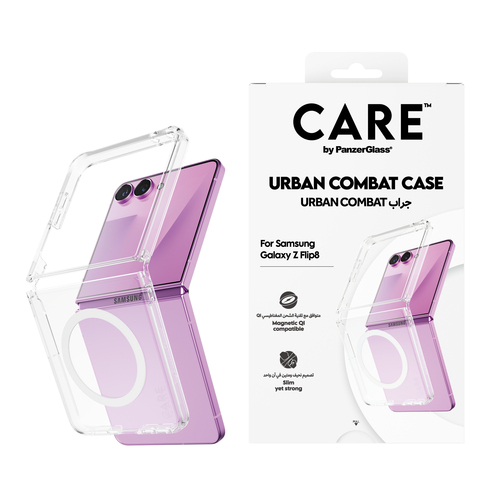 PanzerGlass CARE™ by PanzerGlass® Transparent Urban Combat Case w. Qi Compatible Samsung Galaxy Flip8 – image 2