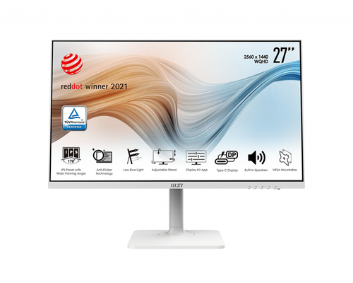 MSI Modern MD271QPW монитор для ПК 68,6 cm (27") 2560 x 1440 пикселей Wide Quad HD ЖК Белый