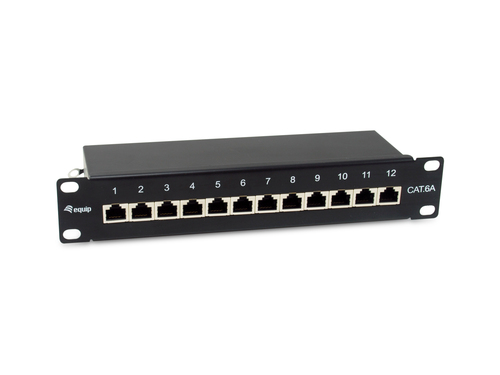 Equip Patchpanel 12x RJ45 Cat6A 10" FTP 1HE Premium zwart