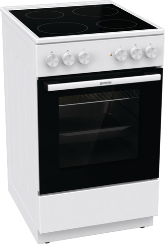 Gorenje GEC5A11WG cooker Freestanding cooker Electric Ceramic hob Black, White