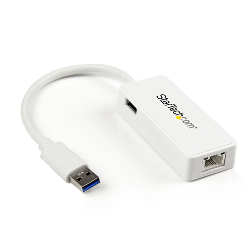 StarTech.com USB 3.0 to Gigabit Ethernet Adapter NIC w/ USB Port - White – image 6