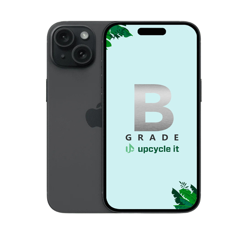upcycle it Apple iPhone 15 (Refurbished) B 15,5 cm (6.1") Две SIM-карты iOS 17 5G USB Type-C 128 GB Черный Восстановленный товар