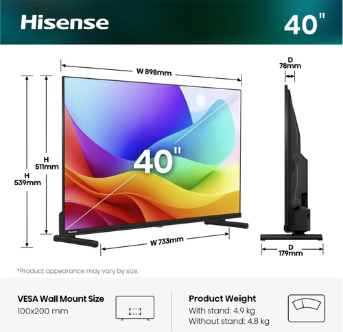 Hisense QLED 40" A59S (2026), afbeelding 2