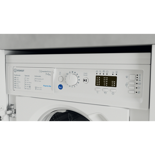 Indesit BIWDIL75148UK Integrated 7Kg/5Kg Washer Dryer with 1400 rpm - White - E Rated [Wash&Dry], D Rated [Wash Only], White - image 3
