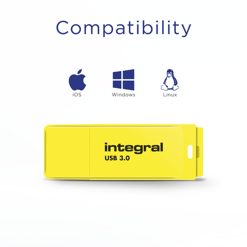 Integral 64GB USB3.0 DRIVE NEON YELLOW UP TO R-100 W-30 MBS – image 4