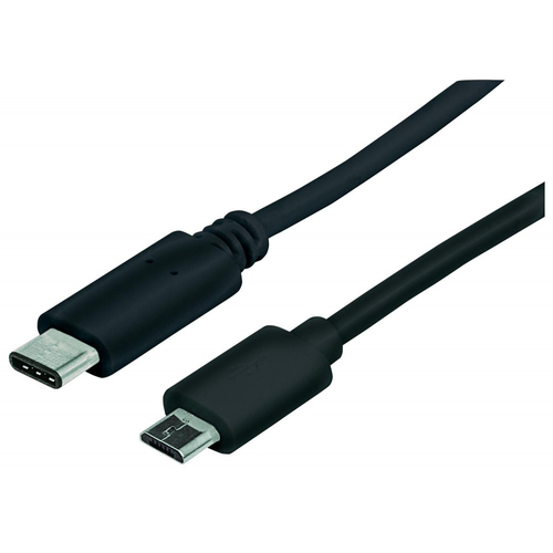 Manhattan 1m, USB 2.0 Micro-B/USB C USB кабель Micro-USB B 0,48 Gbit/s Черный
