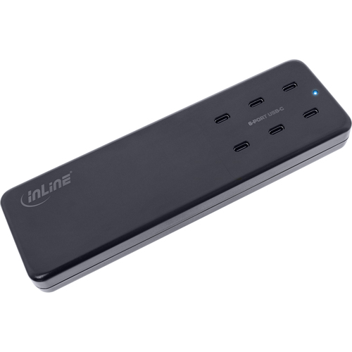 InLine Multiport power supply, charger, 6x USB-C, PD 3.0, GaN, black