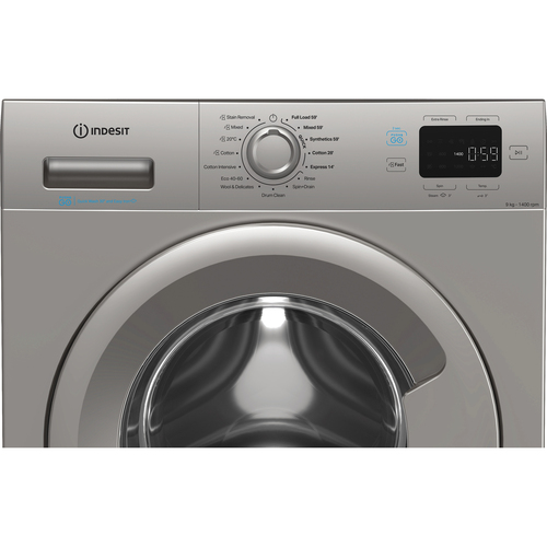 Indesit IP946SPUSHGO 9kg 1400 Spin Washing Machine in Silver A Rated A - image 3