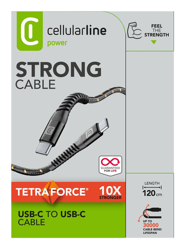 Cellularline 8018080372971 USB кабель 1,2 m USB C 60 W Черный