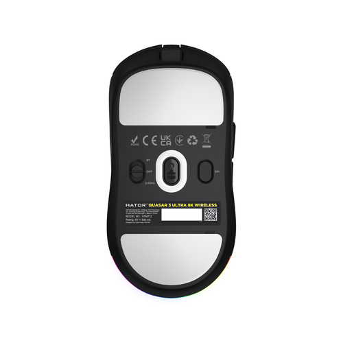 HATOR Quasar 3 Ultra 8K Wireless muis Gamen Ambidextrous RF Wireless + Bluetooth + USB Type-A Optisc, afbeelding 7
