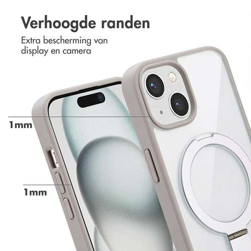 Accezz Ring Stand Backcover met MagSafe iPhone 15 - Grey, afbeelding 5