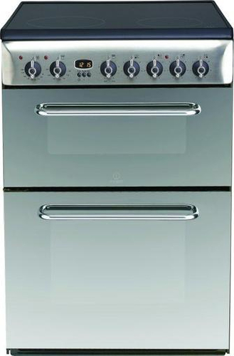 Indesit KDP60C cooker Freestanding cooker Electric Gas Stainless steel