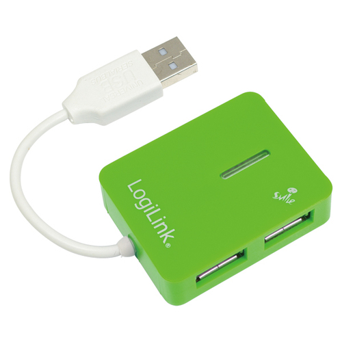 LogiLink Smile USB2.0 4-Port Hub Grøn