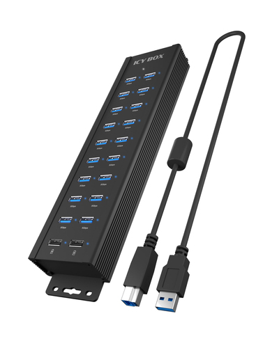 ICY BOX IB-HUB1720-U3 USB 3.2 Gen 1 (3.1 Gen 1) Type-B Черный