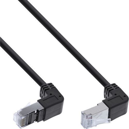 Product image: InLine Patch cable top/bottom angled, S/FTP (PiMf), Cat.6, 250MHz, PVC copper