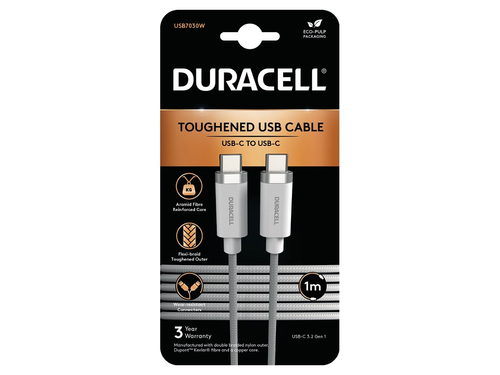 Duracell USB7030W USB-kaabel Valge