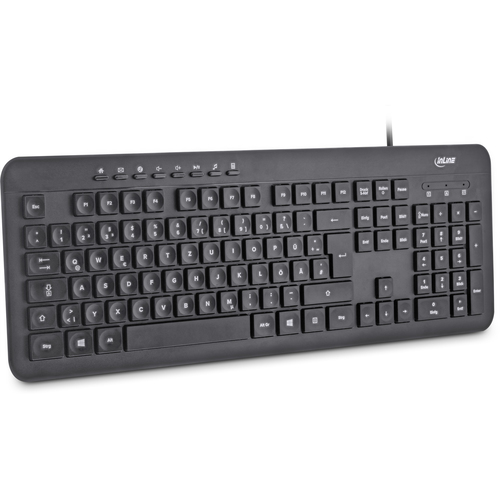 InLine 55369A клавиатура Дома USB QWERTZ Немецкий Черный