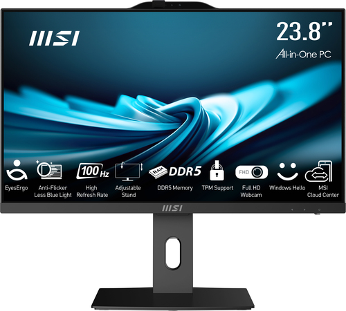 MSI Pro AP242P 14M i5 14400 16GB 512GB W11P Intel Core 5 i5-14400 60,5 cm (23.8") 1920 x 1080 пикселей ПК все в одном DDR5-SDRAM Твердотельный накопитель (SSD) Windows 11 Pro Wi-Fi 6E (802.11ax) Черный